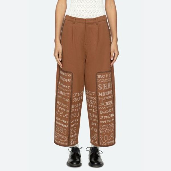 Sea NY Kit Embroidery Pants - Cognac