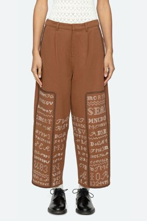 Sea NY Kit Embroidery Pants - Cognac