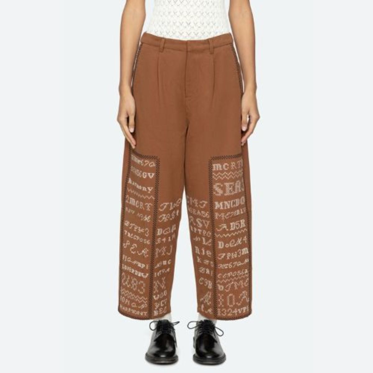 Sea NY Kit Embroidery Pants - Cognac - Image 1 of 3