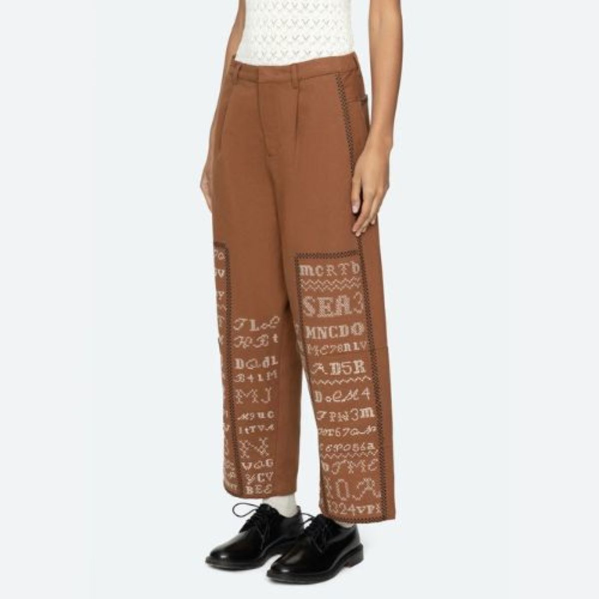 Sea NY Kit Embroidery Pants - Cognac - Image 3 of 3