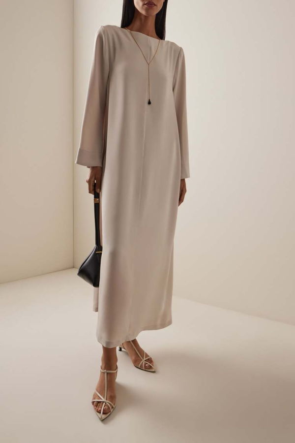 Sloan Crepe Kaftan Dress - Sand