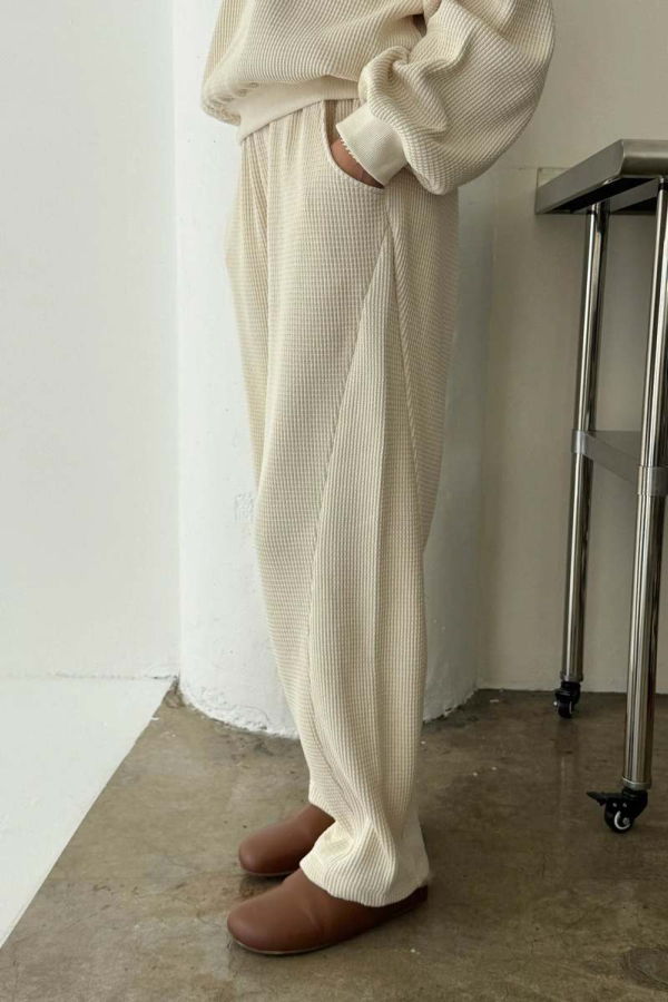 Le Bon Shoppe Waffle Lo Pants - Naturel