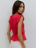 Azalea Jane Smocked Ruffle Top - Red - Thumbnail 2