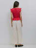 Azalea Jane Smocked Ruffle Top - Red - Thumbnail 7