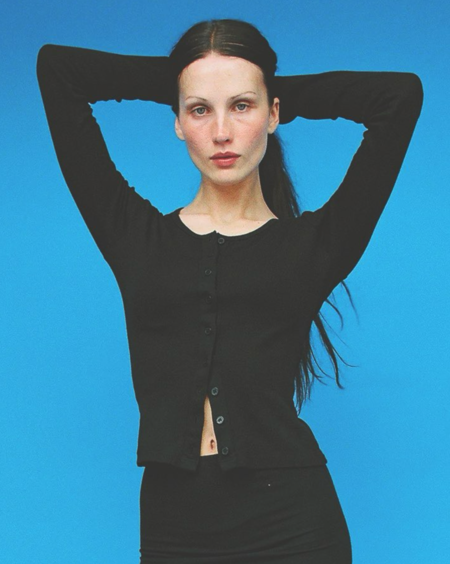 トップス DISCOVERED COCO TWEED KNIT CARDIGAN JKT DISCOVERED BLACK