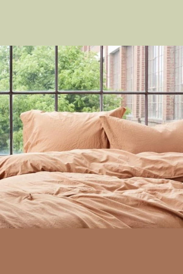 Crinkled Percale Duvet Cover