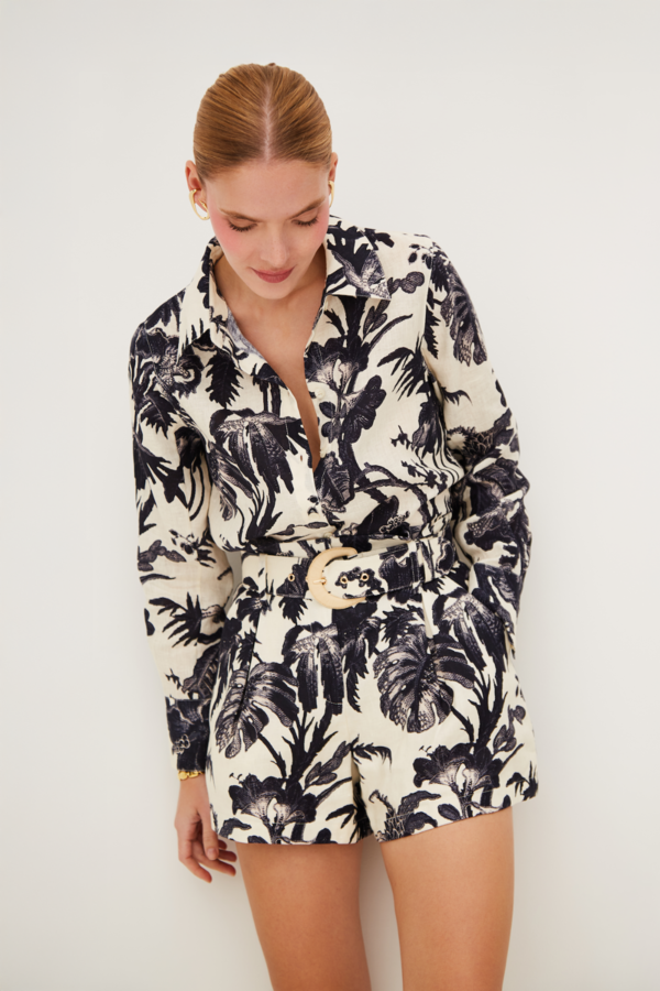 Cara Cara Palmer Shorts - Fauna Floral Navy