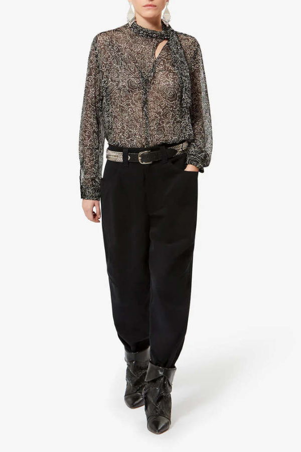 Isabel Marant Leona Top - Black/Ecru