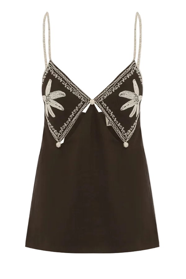 ALEMAIS Leandra Corded Cami Top - Chocolate