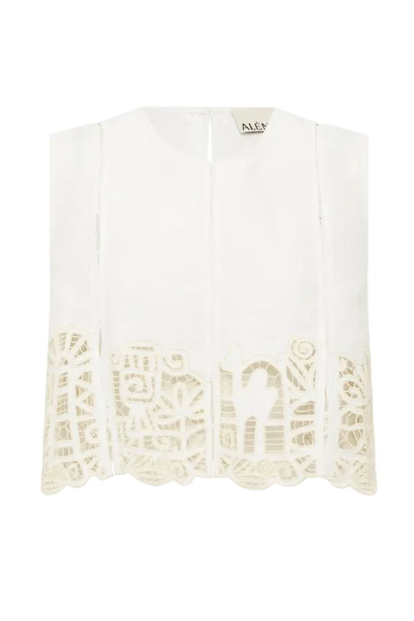 ALEMAIS Rosemary Embroidered Top - Cream