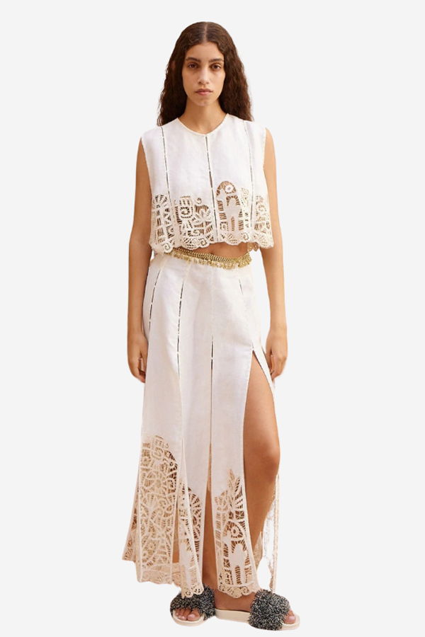 ALEMAIS Rosemary Embroidered Top - Cream