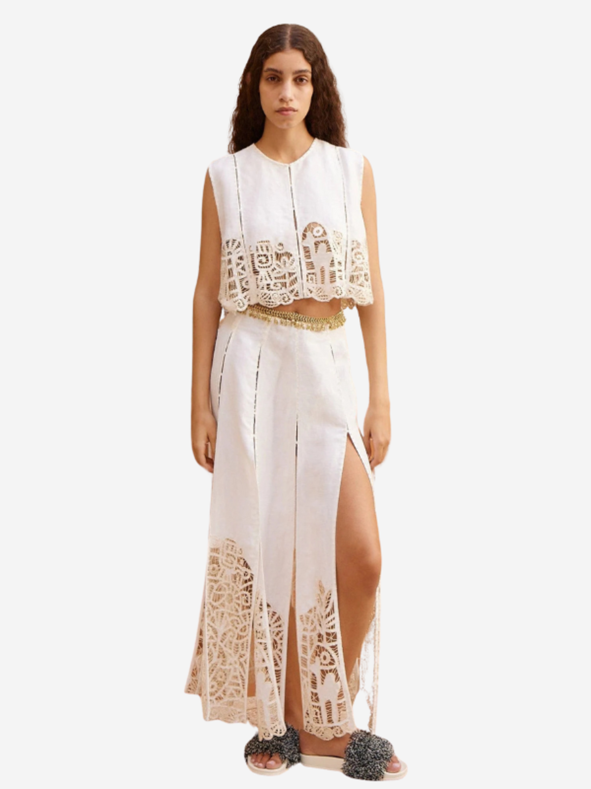 ALEMAIS Rosemary Embroidered Top - Cream - Image 2 of 4