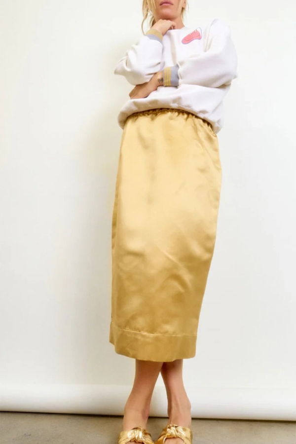 Aquarius Cocktail Le Pencil Skirt - Gold