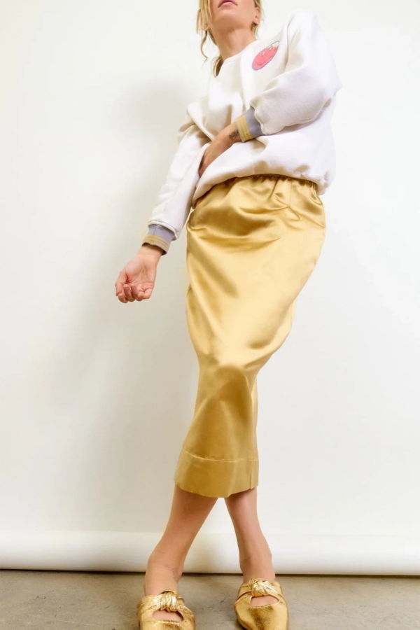 Aquarius Cocktail Le Pencil Skirt - Gold