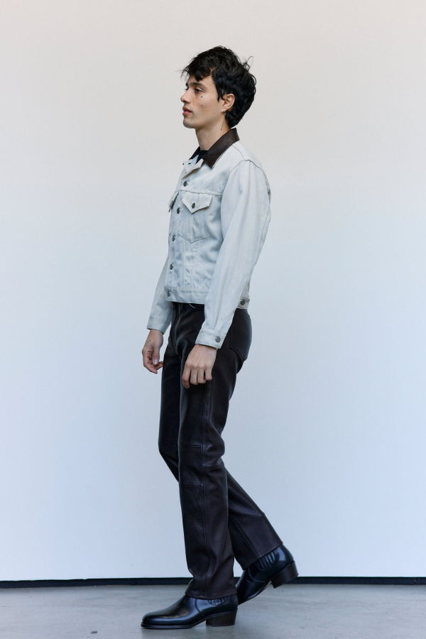 The Letters Ivory Wool Linen Twill Trucker Jacket