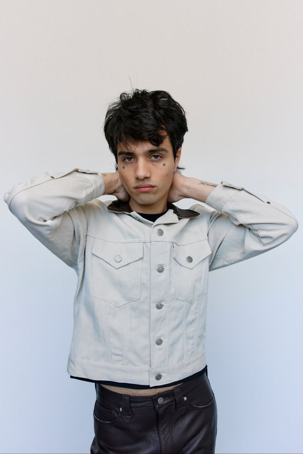 The Letters Ivory Wool Linen Twill Trucker Jacket