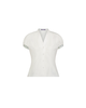 Lela Rose Cotton Poplin V-Neck Button Down Top - White - Thumbnail 1