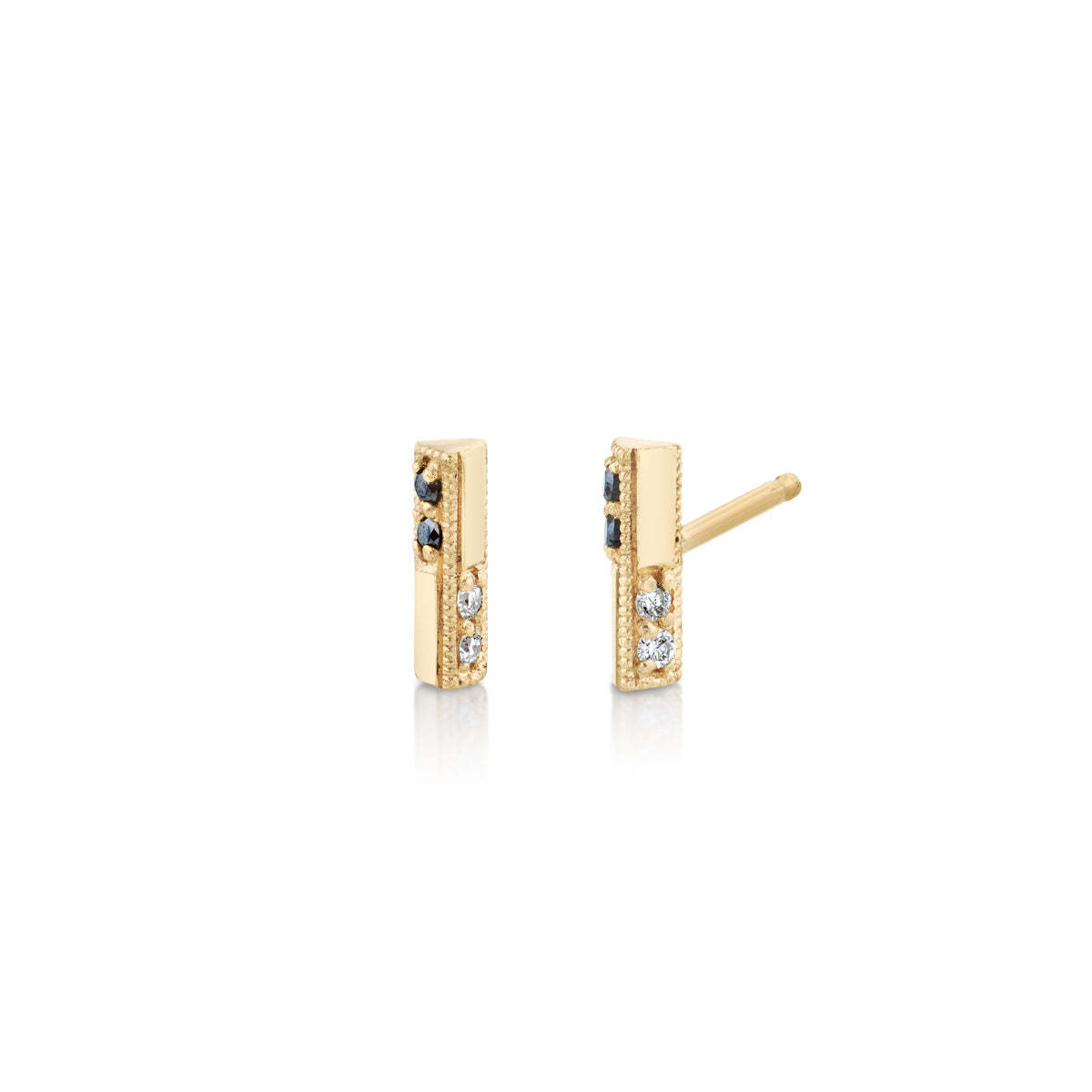 Lizzie Mandler Fine Jewelry Knife Edge Stud With Othello Switch Pave Earrings - Image 1 of 3