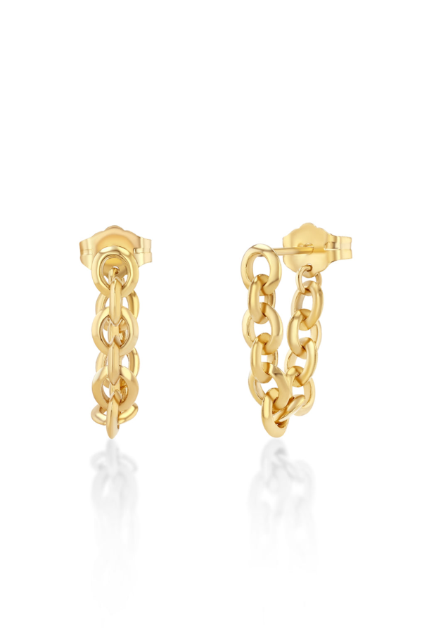 Lizzie Mandler Fine Jewelry Micro Soft Chain Huggie Earrings