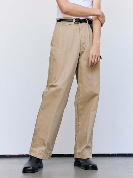 The Letters Serge Wool Cropped Western Trouser - Charcoal Stripe