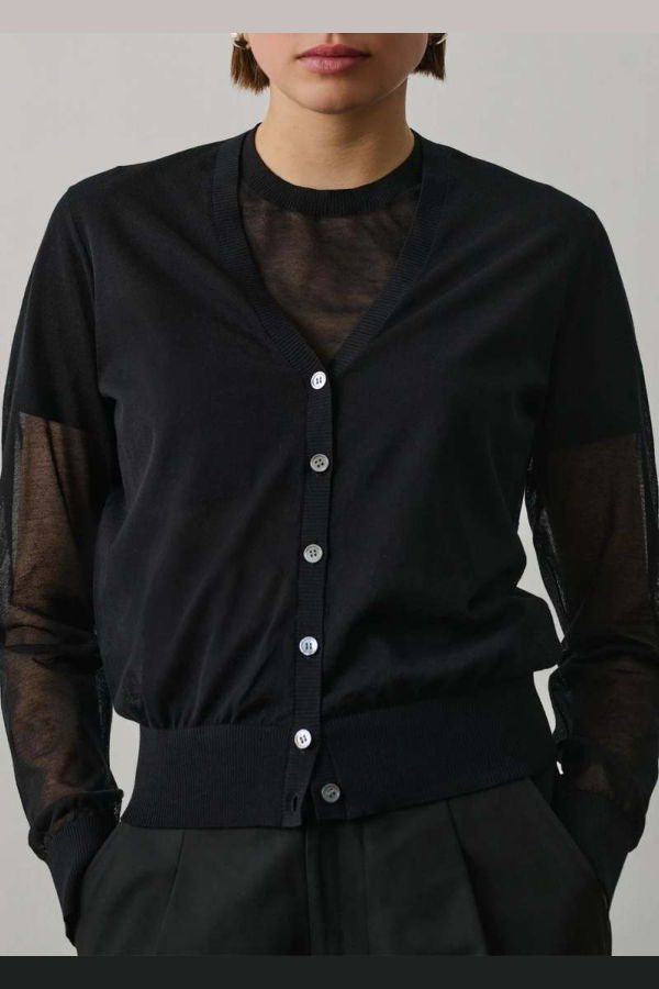 soeur Etretat Cardigan Sweater - Noir