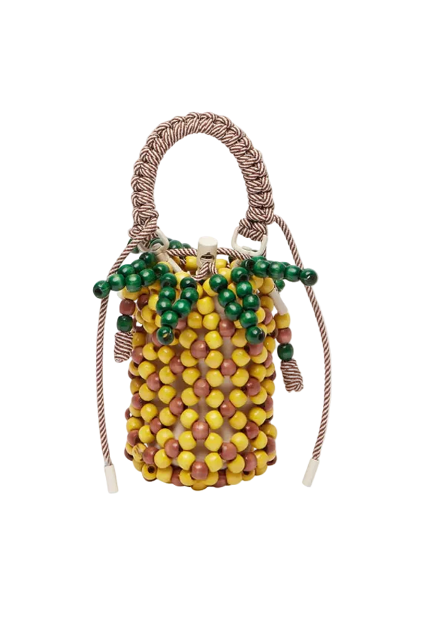 ALEMAIS Wood Bead Pineapple Mini Bag