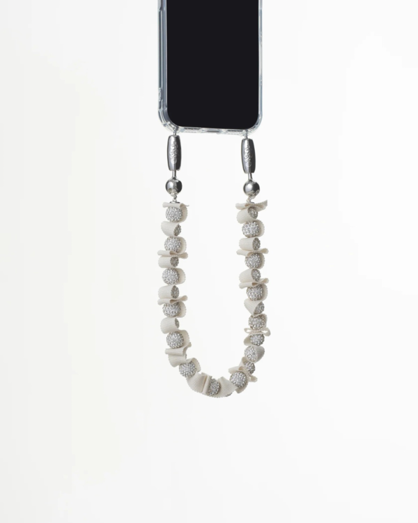 OSSA NEW YORK Ribbon Pave Wristlet - Diamond White