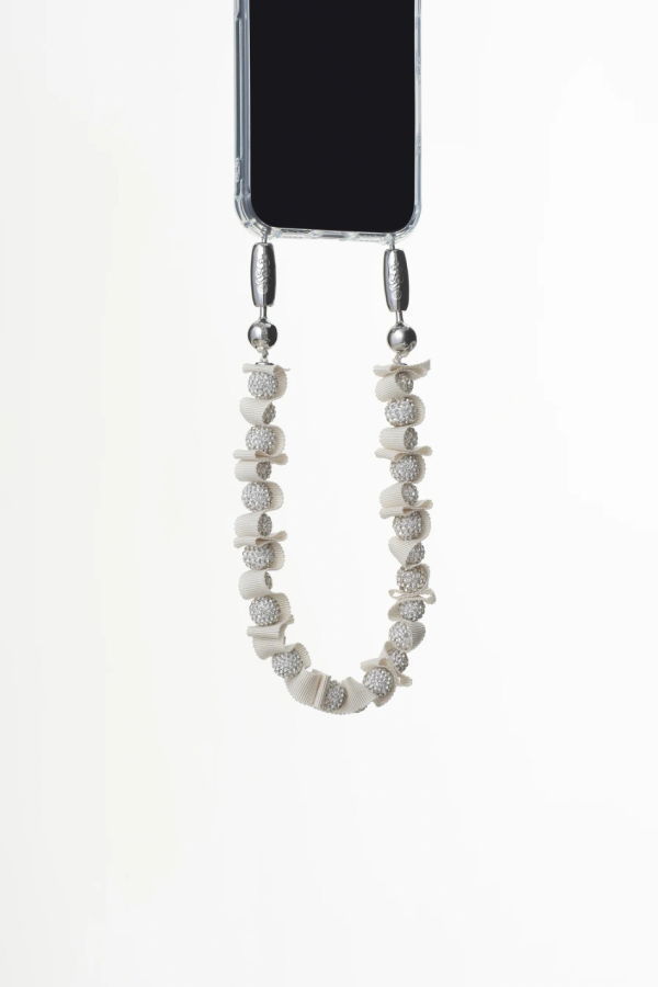 OSSA NEW YORK Ribbon Pave Wristlet - Diamond White