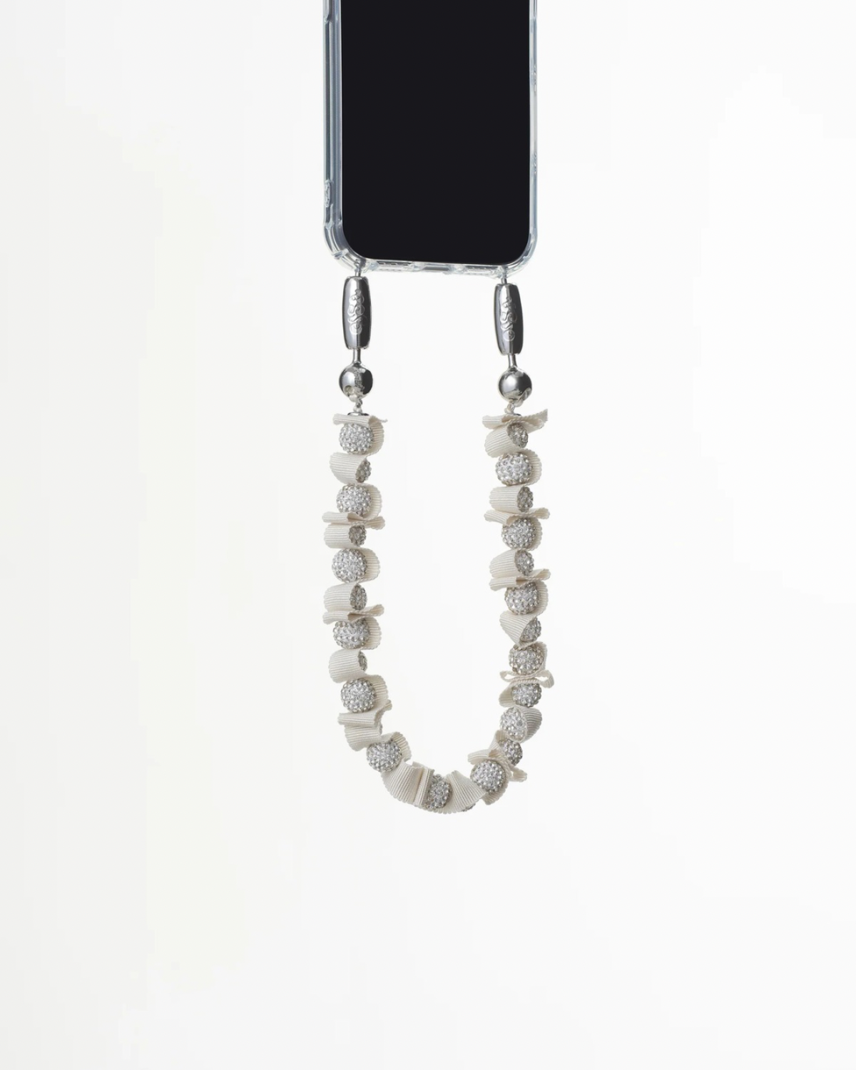 OSSA NEW YORK Ribbon Pave Wristlet - Diamond White - Image 1 of 5