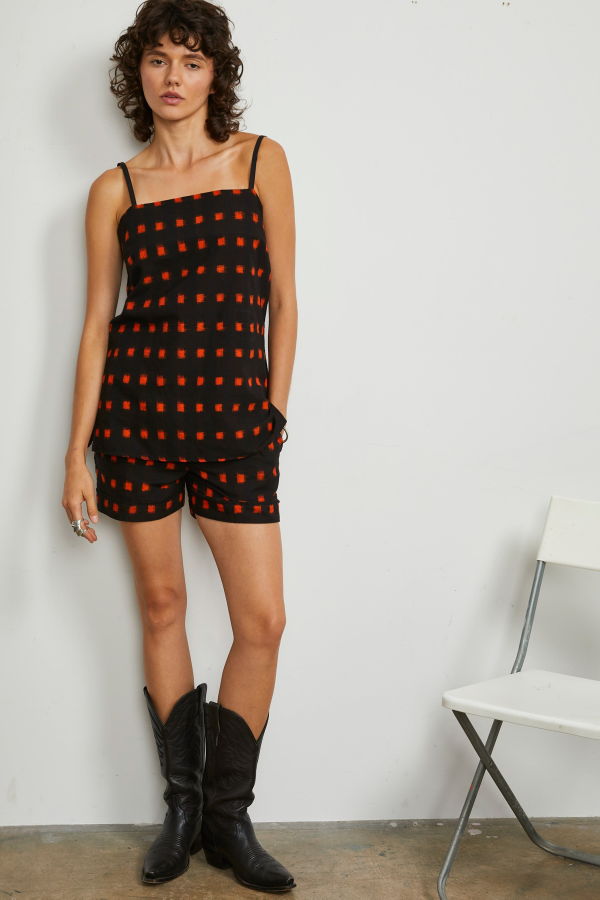 LWN Neri Slip Top - Flame Pixel - Handloom Ikat