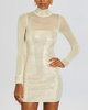 RETROFÊTE Willow Embellished Dress - Winter White/ Champagne - Thumbnail 1