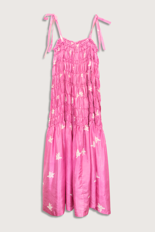 Alix Of Bohemia Emrys Pink Jasmine Silk Dress - Med Pink