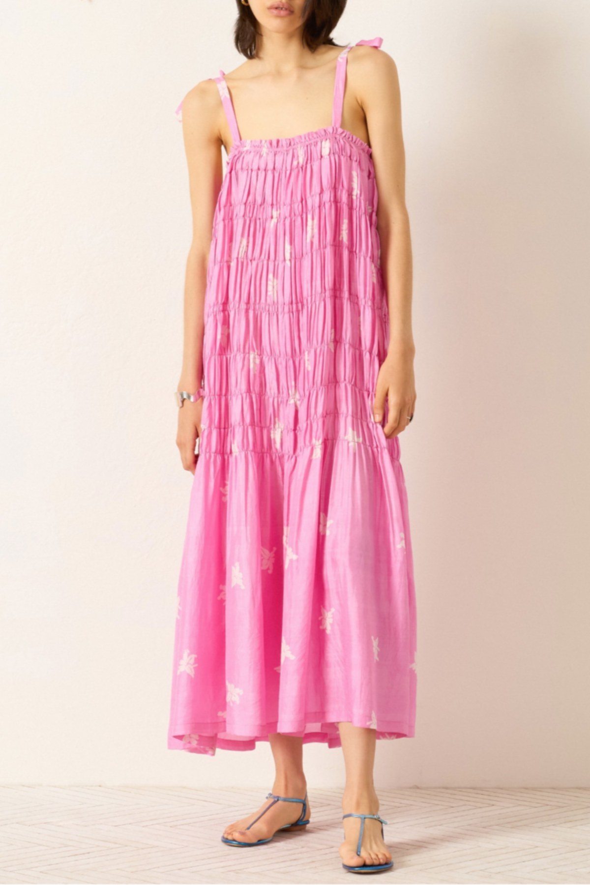 Alix Of Bohemia Emrys Pink Jasmine Silk Dress - Med Pink - Image 2 of 3
