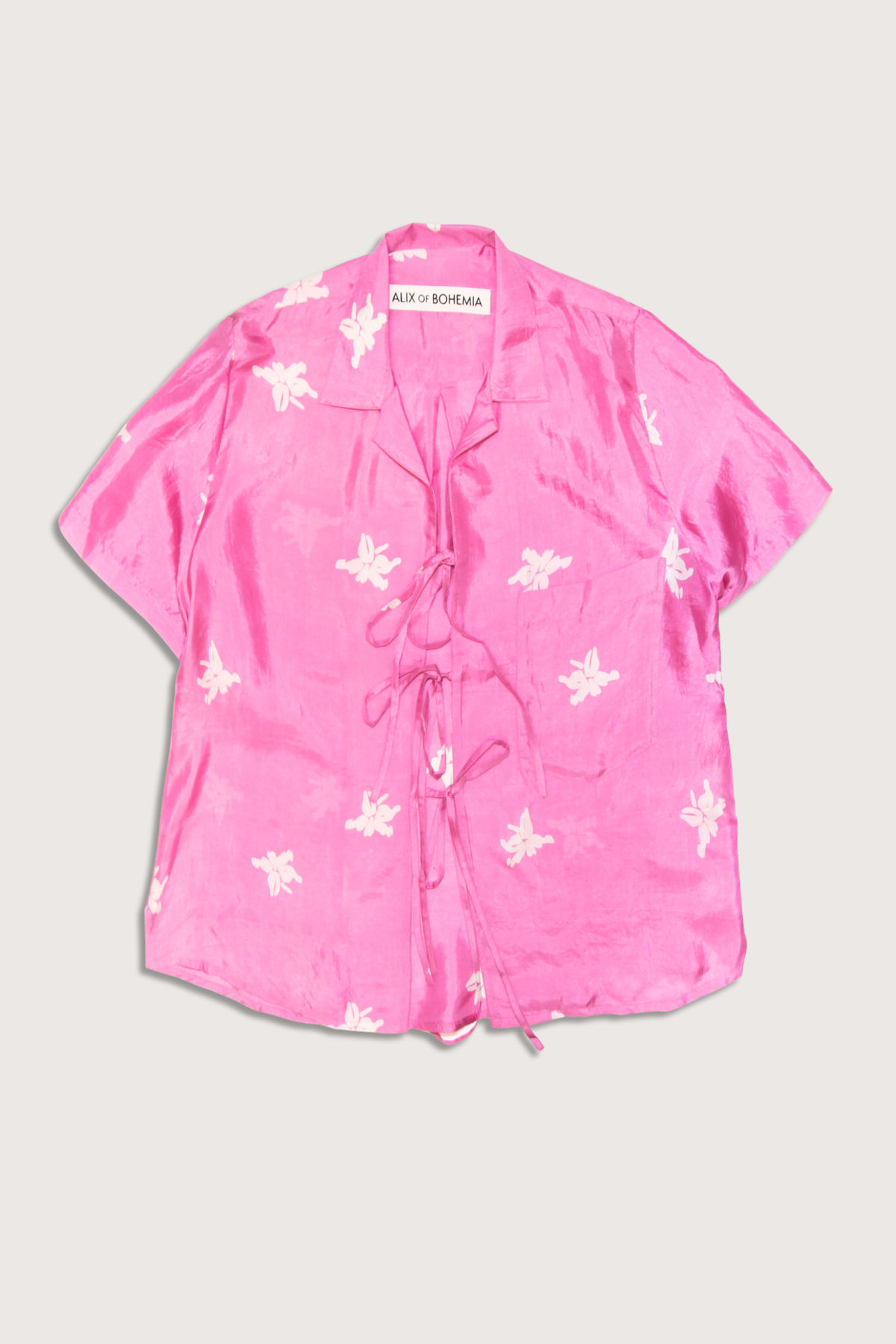 Alix Of Bohemia Styla Jasmin Tie Blouse - Med Pink - Image 1 of 3