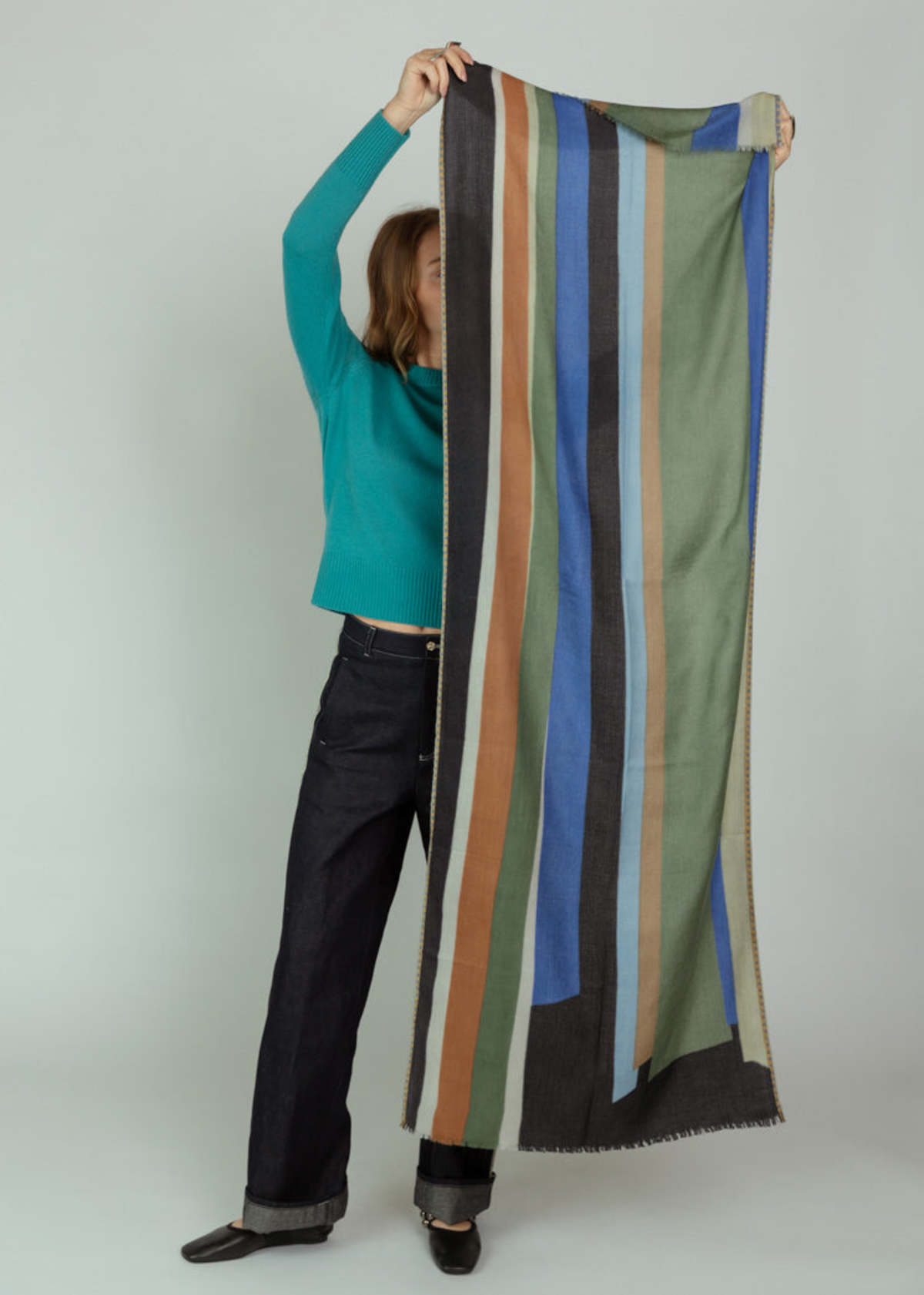 Epice Wool Cashmere Confetti Scarf - Black - Image 1 of 5