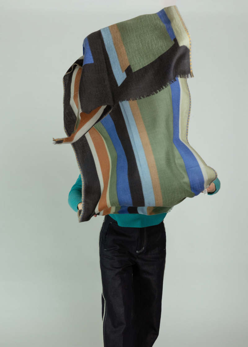 Epice Wool Cashmere Confetti Scarf - Black