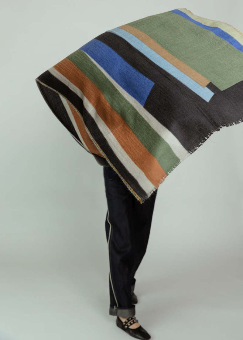 Epice Wool Cashmere Confetti Scarf - Black