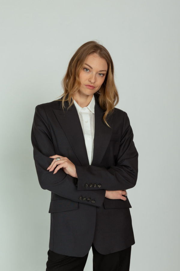 Smythe Oversized Layered Blazer - Iron