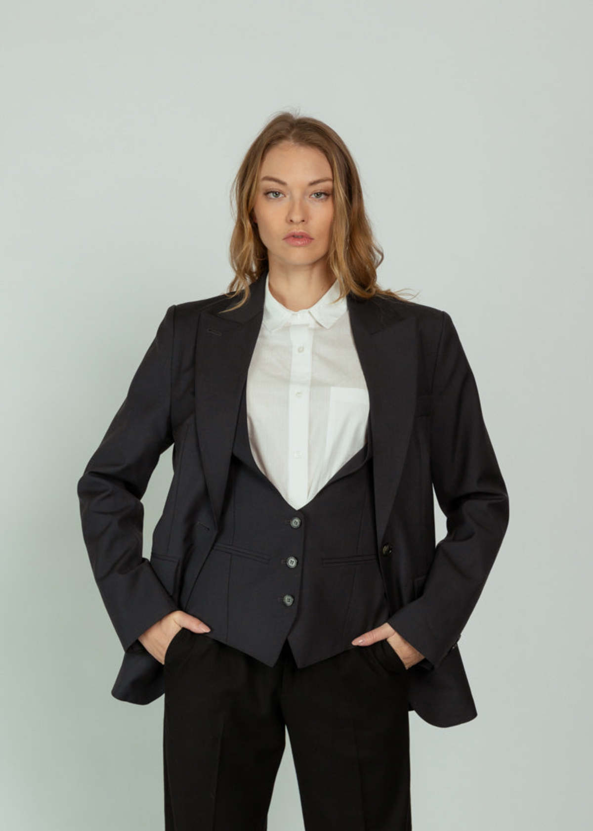 Smythe Oversized Layered Blazer - Iron - Image 3 of 5