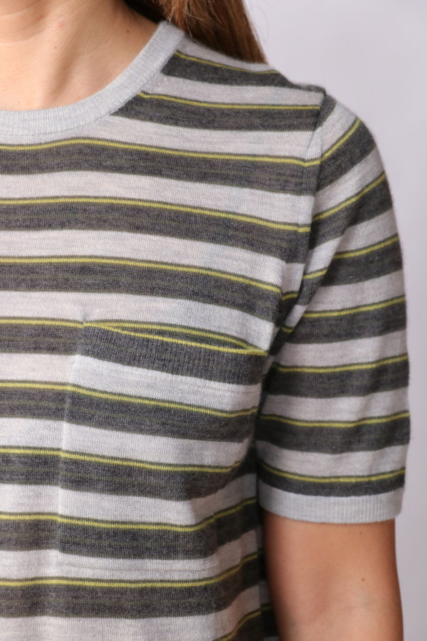 TWP Striped True Crewneck Top - Beetle Multi