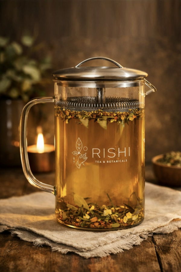 Rishi Tea & Botanicals Glass Teapot for Loose Tea (600mL)