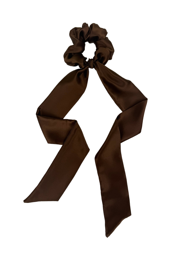 Krystell Barraza Cocoa Silk Scarf Scrunchie