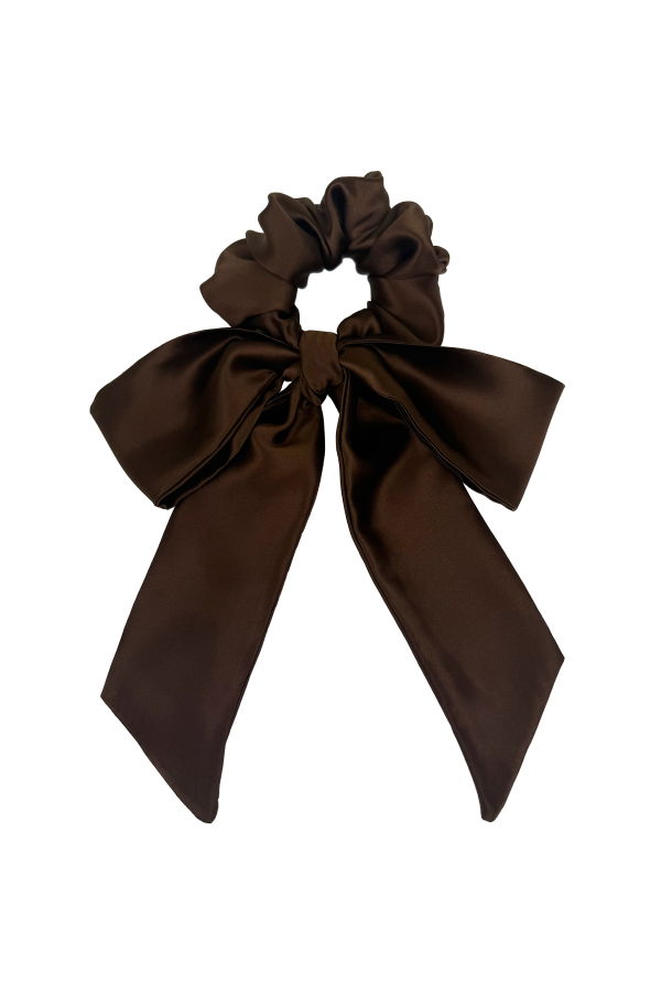 Krystell Barraza Cocoa Silk Scarf Scrunchie
