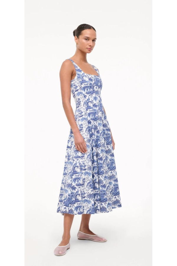 Staud Wells Dress - Sky Toile