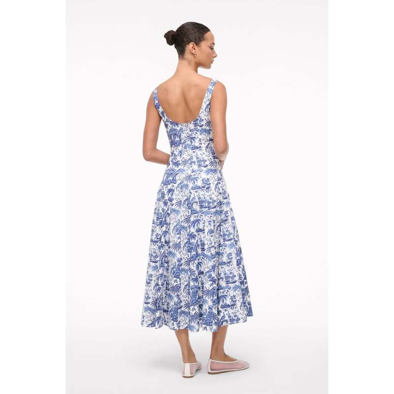 Staud Wells Dress - Sky Toile