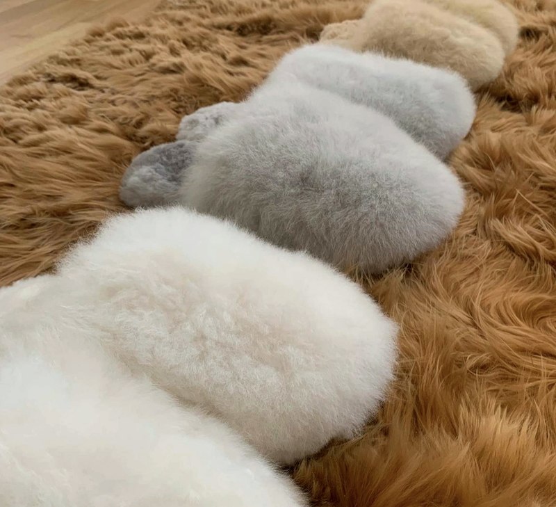 Studio Minimale Alpaca Fur Slippers