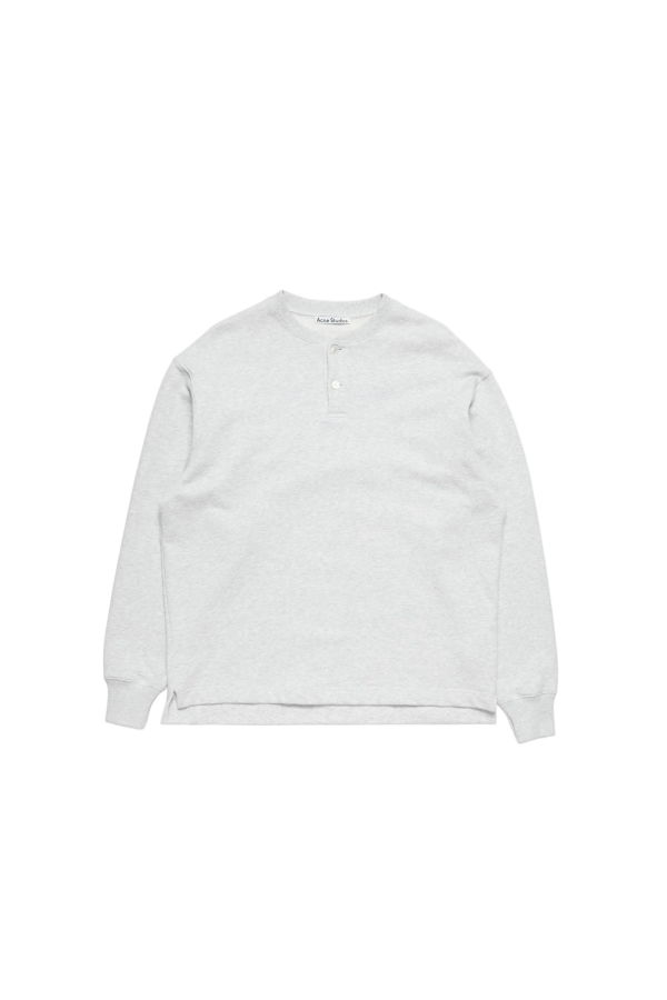 Acne Studios Henley Neck Sweatshirt - Pale Grey Melange