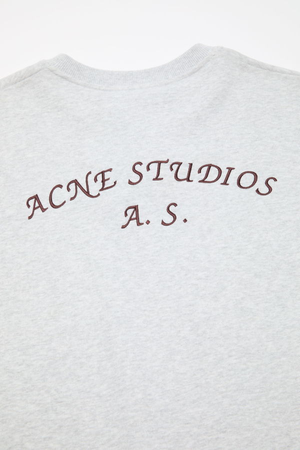Acne Studios Henley Neck Sweatshirt - Pale Grey Melange