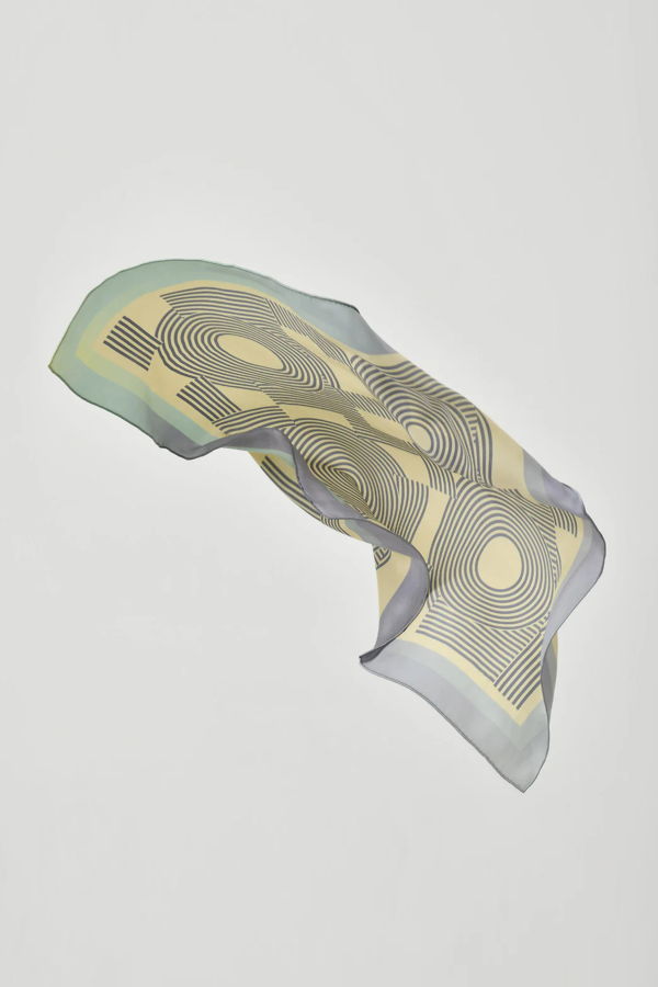Lost Pattern Linear Language Silk Bandana Scarf
