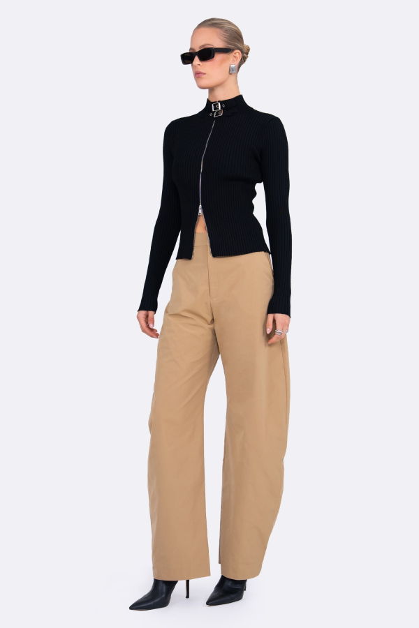 Nonchalant Label Lori Trench Trouser - Khaki